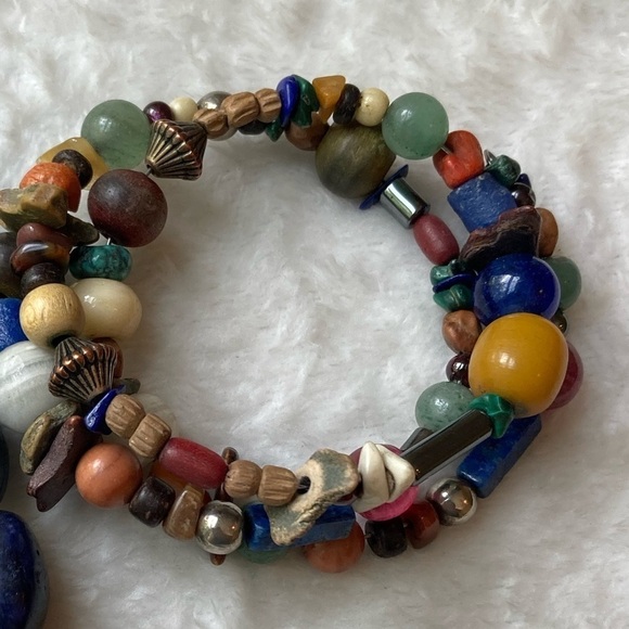 Wrap Around Coil‎ Beaded Bracelet - Picture 3 of 3